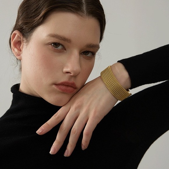 Statement Gold Painted Cuff - Picture 3 of 7